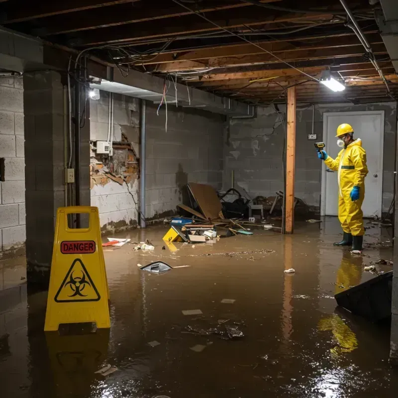 Flooded Basement Electrical Hazard in Norco, LA Property